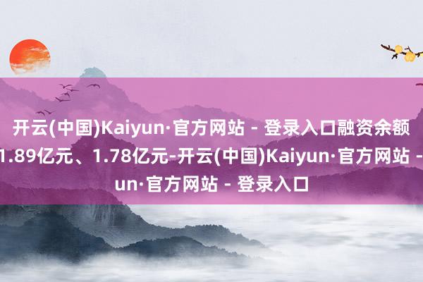 开云(中国)Kaiyun·官方网站 - 登录入口融资余额分裂加多1.89亿元、1.78亿元-开云(中国)Kaiyun·官方网站 - 登录入口
