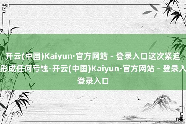 开云(中国)Kaiyun·官方网站 - 登录入口这次紧迫未形成任何亏蚀-开云(中国)Kaiyun·官方网站 - 登录入口