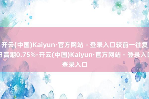 开云(中国)Kaiyun·官方网站 - 登录入口较前一往复日高潮0.75%-开云(中国)Kaiyun·官方网站 - 登录入口
