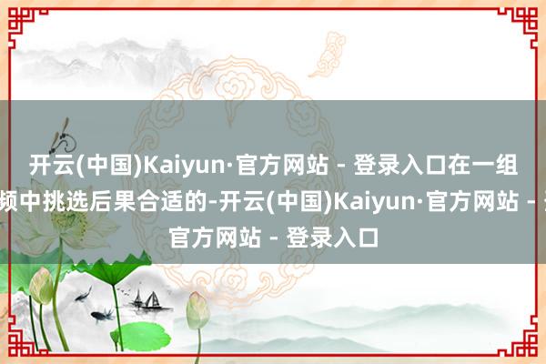 开云(中国)Kaiyun·官方网站 - 登录入口在一组图片/视频中挑选后果合适的-开云(中国)Kaiyun·官方网站 - 登录入口
