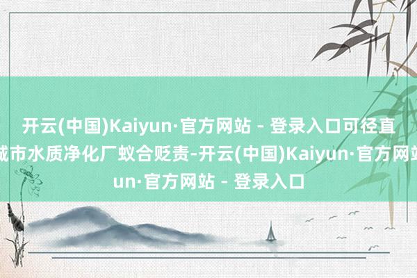 开云(中国)Kaiyun·官方网站 - 登录入口可径直将废水排入城市水质净化厂蚁合贬责-开云(中国)Kaiyun·官方网站 - 登录入口