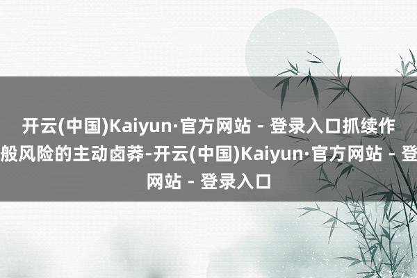开云(中国)Kaiyun·官方网站 - 登录入口抓续作念好万般风险的主动卤莽-开云(中国)Kaiyun·官方网站 - 登录入口