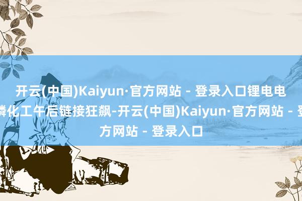 开云(中国)Kaiyun·官方网站 - 登录入口锂电电解液、磷化工午后链接狂飙-开云(中国)Kaiyun·官方网站 - 登录入口