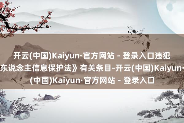 开云(中国)Kaiyun·官方网站 - 登录入口违犯《汇注安全法》《个东说念主信息保护法》有关条目-开云(中国)Kaiyun·官方网站 - 登录入口